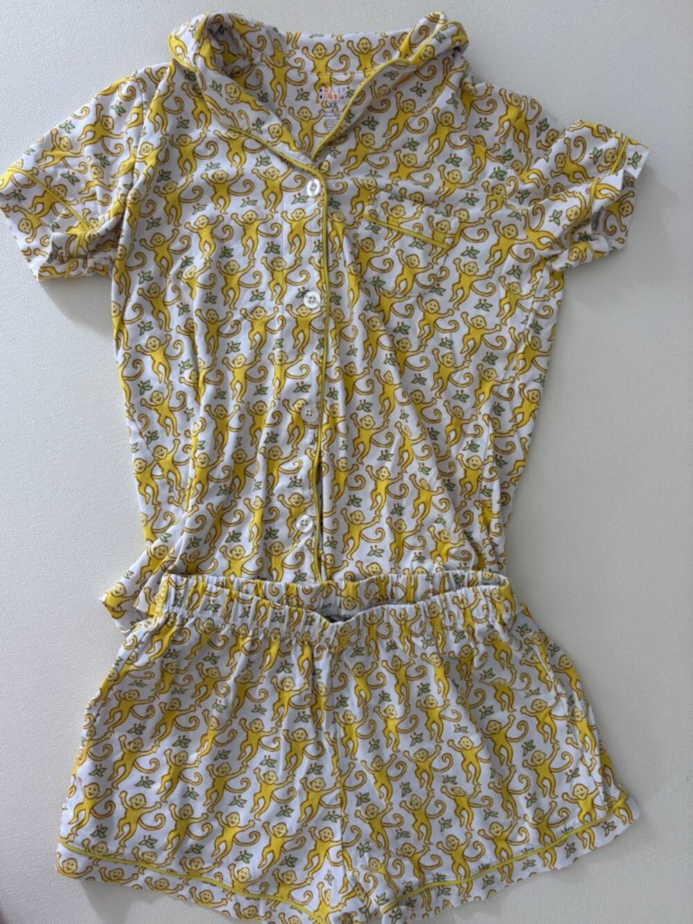 Roller Rabbit Yellow Monkey Polo Pajama Set XS